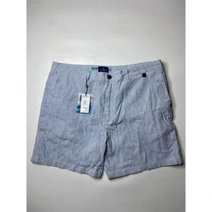 Maravela Beachwear Mens 36 Light Blue Lightweight Linen Blend Chino Shorts $280